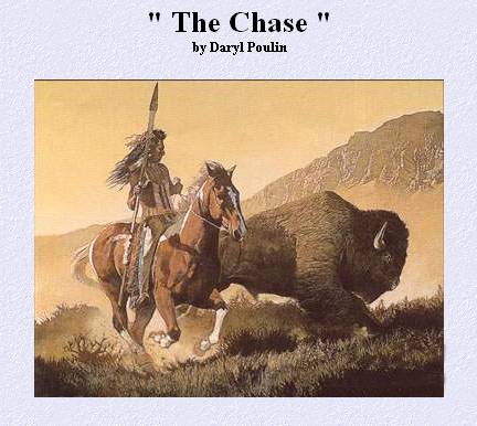 Carte d'indien chassant le bison